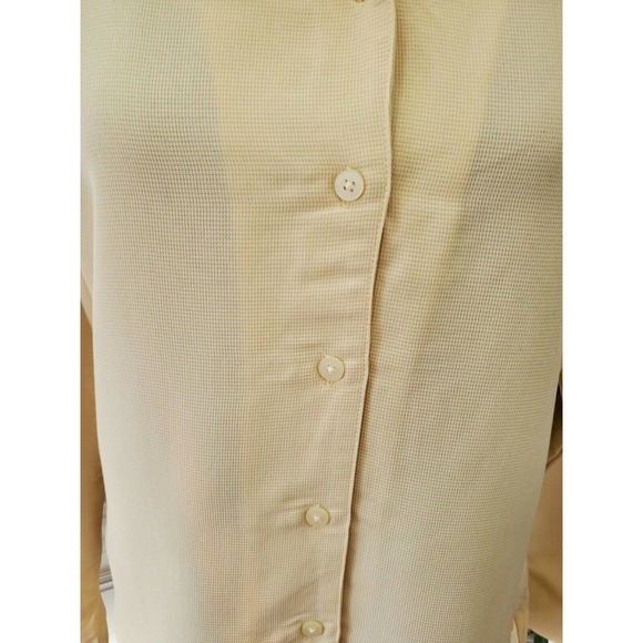 Munsingwear Women's Cream Rayon Buttons Front Long Sleeve Top Shirt Size Medium - Picture 3 of 11